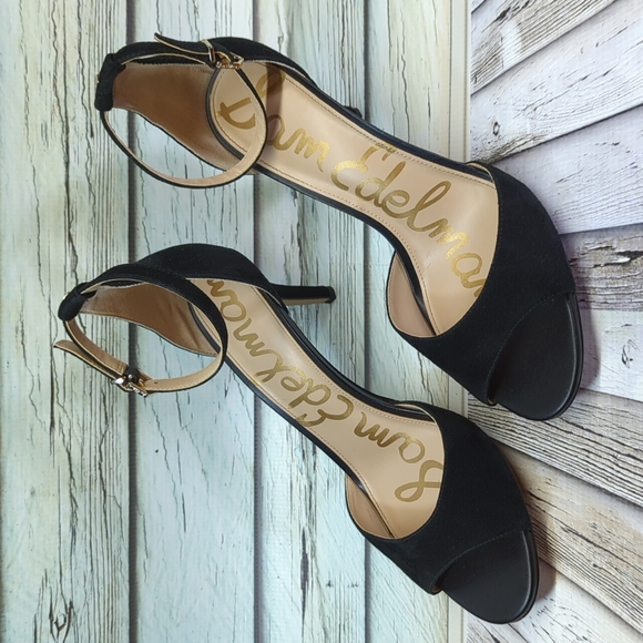 Sam Edelman Porchia Black Suede Heels - Picture 2 of 9